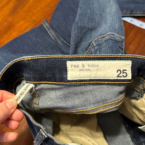 Rag & Bone Blue High Rise Skinny Jeans Women’s US 25 Medium Wash - Picture 8 of 11